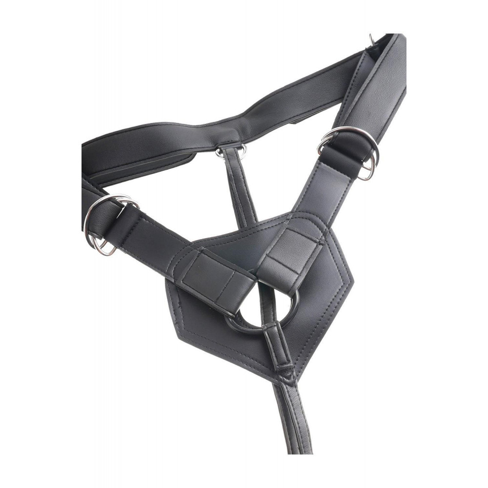 Секс игрушки - Ременная черная сбруя Pipedream King Cock Strap-On Harness с реалистичным фаллоимитатором, 20 см 2