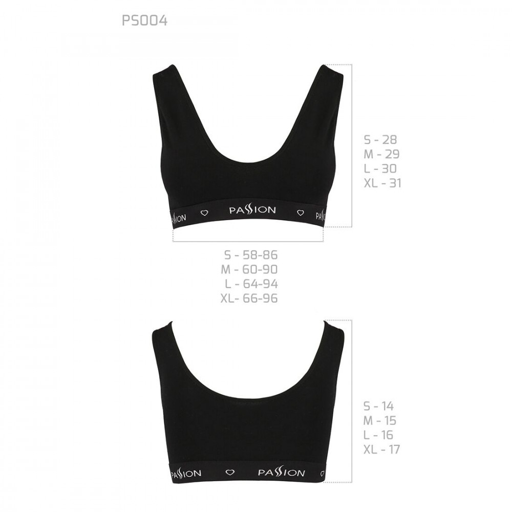 Эротические комплекты - Спортивный топ с широкой резинкой Passion PS004 TOP black, size S 2