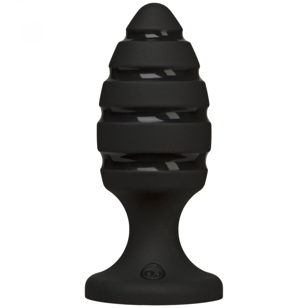 Анальная пробка - Анальный плаг со спиральным каналом Doc Johnson Platinum Premium Silicone - The Blast - Black