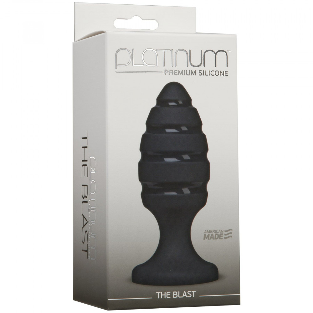 Анальная пробка - Анальный плаг со спиральным каналом Doc Johnson Platinum Premium Silicone - The Blast - Black 1