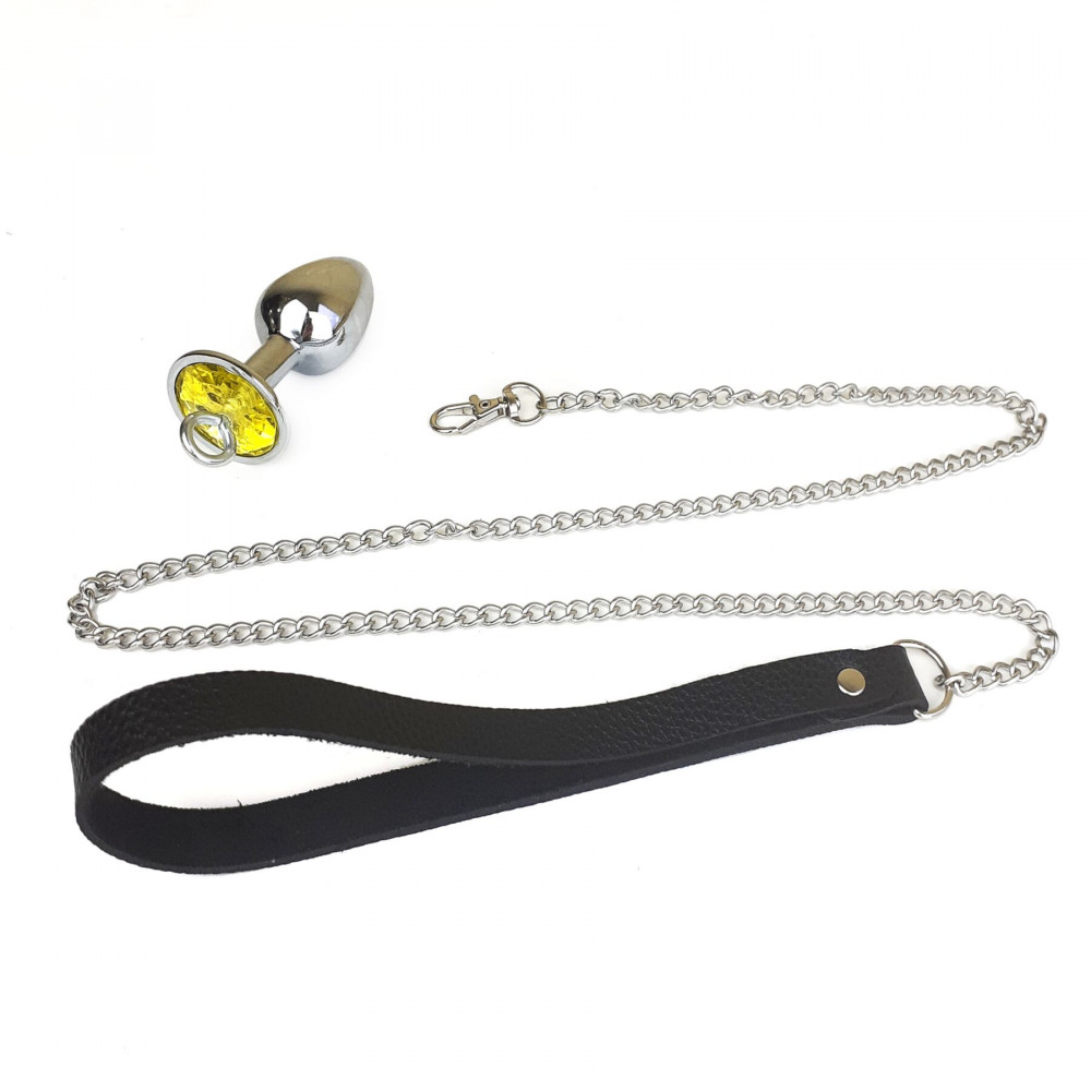 Анальная пробка - Металлическая анальная пробка Art of Sex Metal Anal Plug with Leash size S с поводком 1