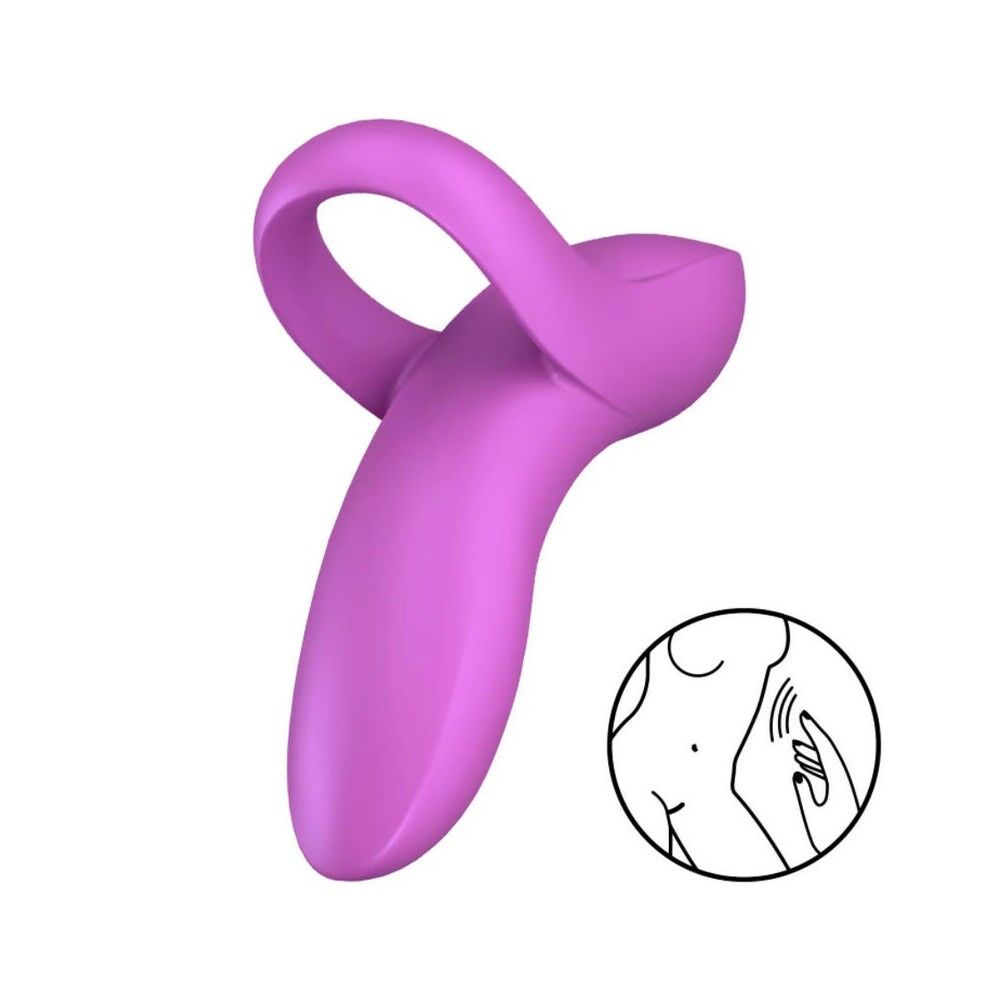 Мини вибраторы - Вибратор на палец Satisfyer Bold Lover Dark Pink, гибкий