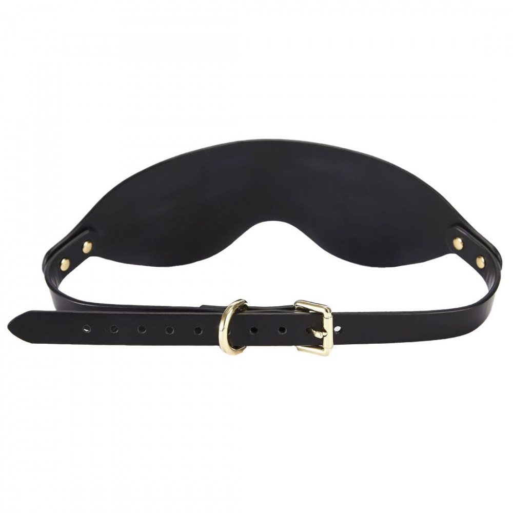 Маски - Роскошная маска на глаза Zalo Blindfolds Black, натуральная кожа 2
