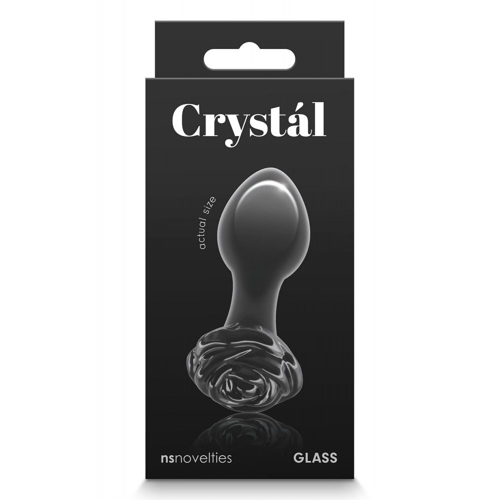 Анальная пробка - Стеклянная пробка NS Novelties CRYSTAL ROSE BLACK 3