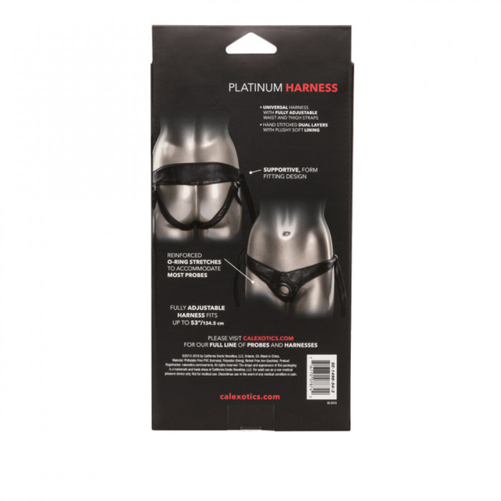 Секс игрушки - Трусики для страпона Universal Love Rider Platinum Harness, кожзам, черные 3