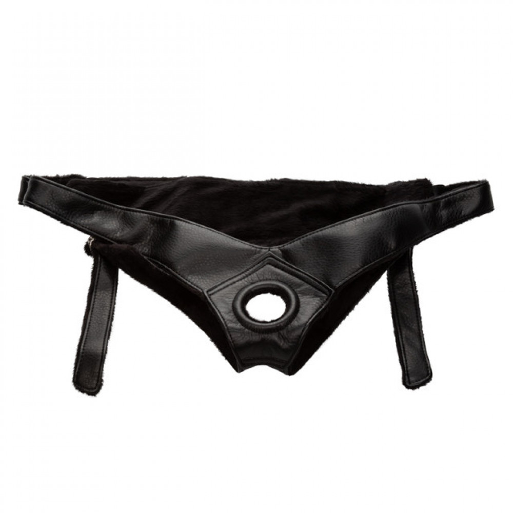 Секс игрушки - Трусики для страпона Universal Love Rider Platinum Harness, кожзам, черные 2