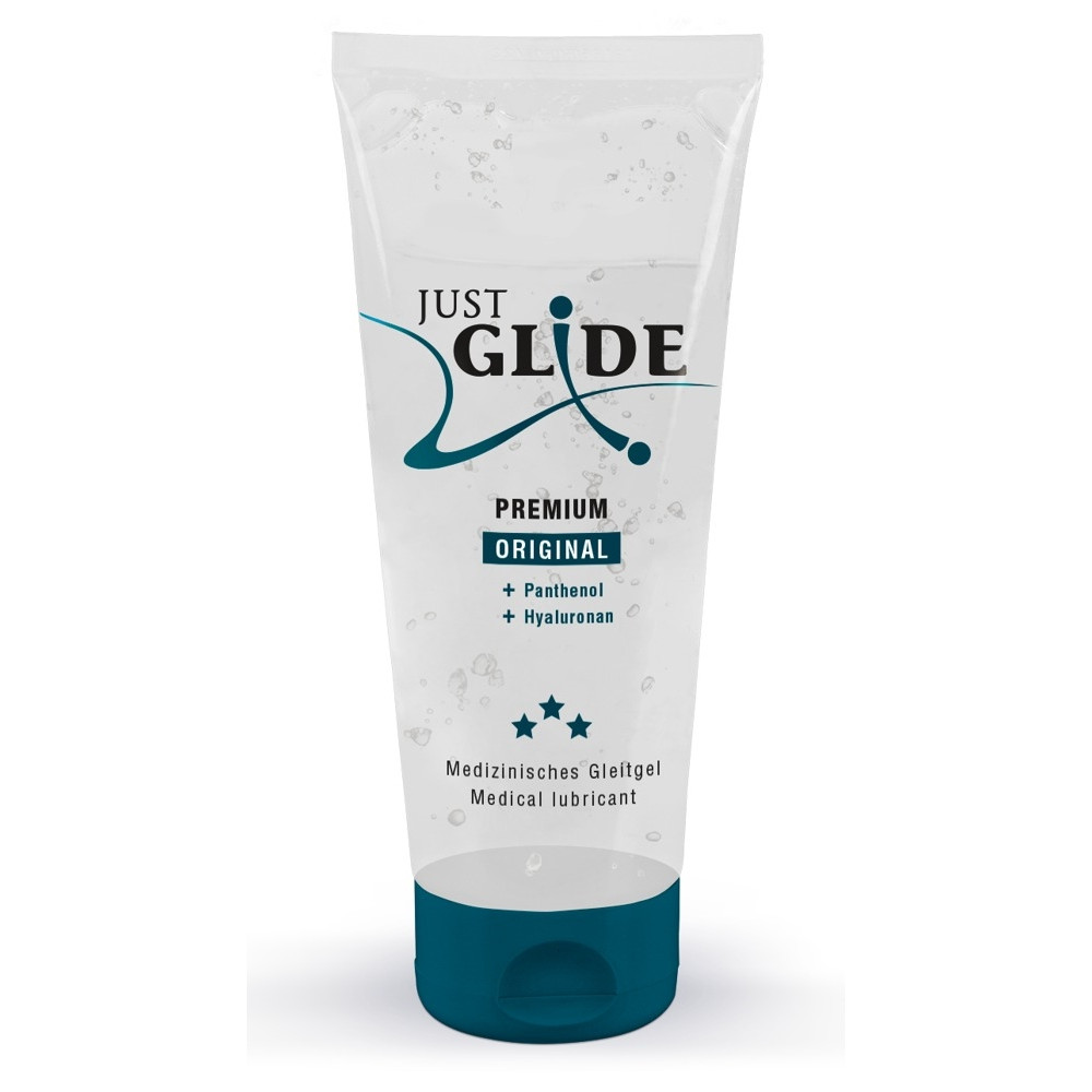Лубриканты - Веганский органический гель-лубрикант - Just Glide Premium, 200 ml
