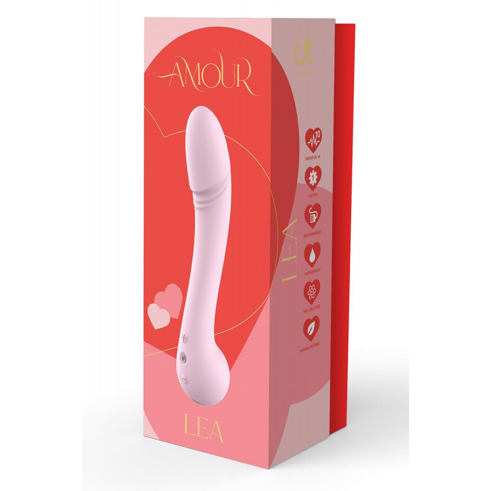 Секс игрушки - Вибратор классический для стимуляции точки G Dream Toys Amour Lea, розовый 3