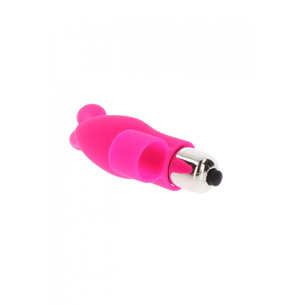 Секс игрушки - Вибратор на палец с кроликом TOY JOY розовый, 10 х 2.6 см 2