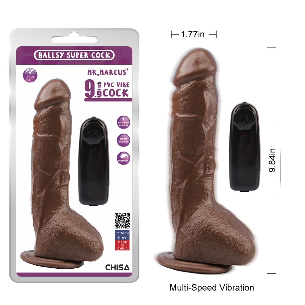 Секс игрушки - Вибратор реалистичный Chisa Ballsy Super Cock Mr. Marcus с пультом управления, коричневый 7