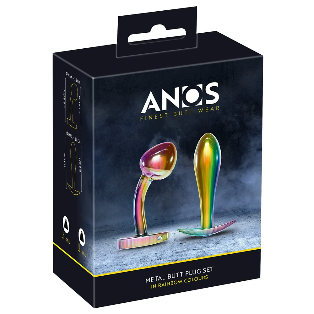 Секс игрушки - Набор пробок Anos Metal Butt Plug Set Rainb 4