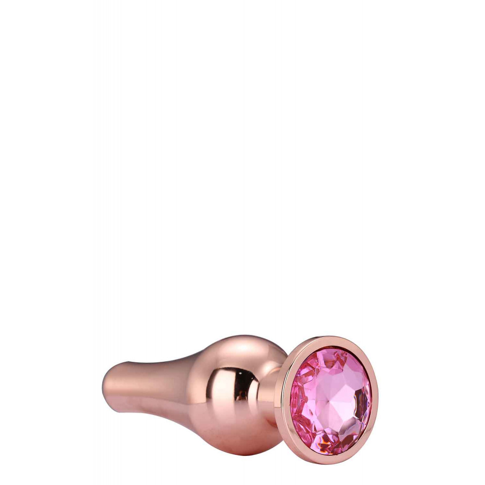 Анальная пробка со стразом - DT21828 Анальная пробка конической формы Dream Toys GLEAMING LOVE ROSE GOLD PLEASURE PLUG L 3