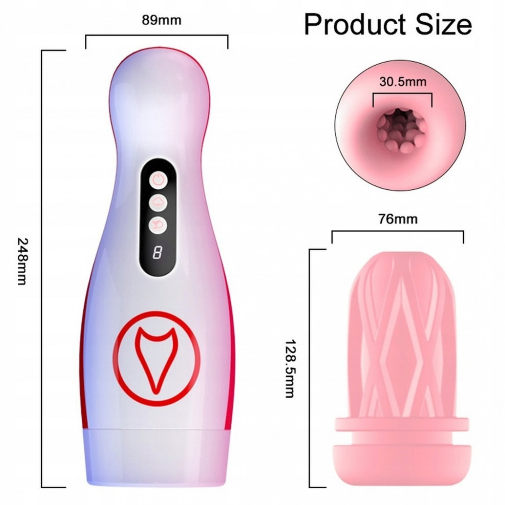 Мастурбаторы вагины - Автоматический интерактивный мастурбатор FOX - Vibrating Masturbation Cup , 7 Suction Power, 7 Vibration Setting, BS6300069 4