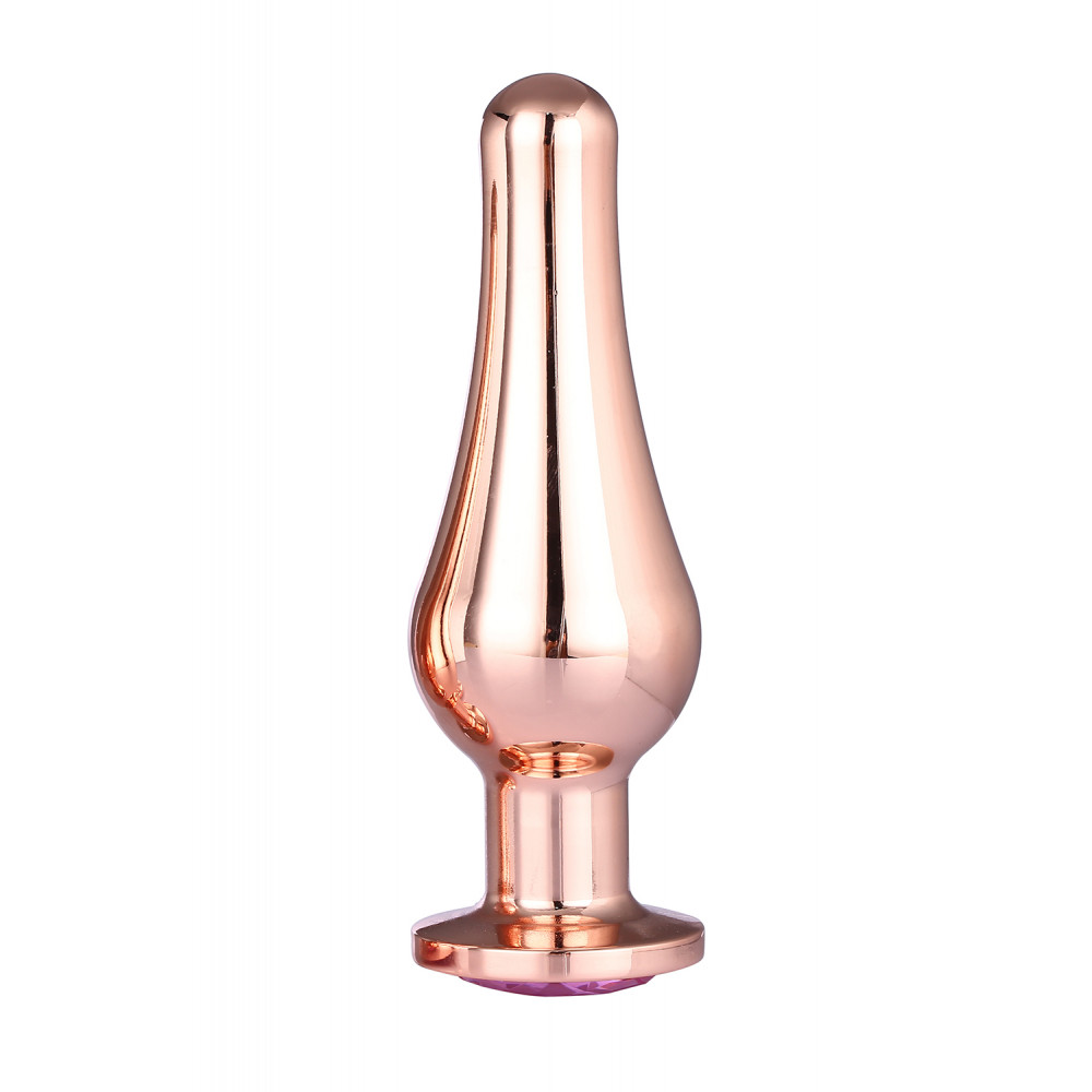Анальная пробка со стразом - DT21828 Анальная пробка конической формы Dream Toys GLEAMING LOVE ROSE GOLD PLEASURE PLUG L 2