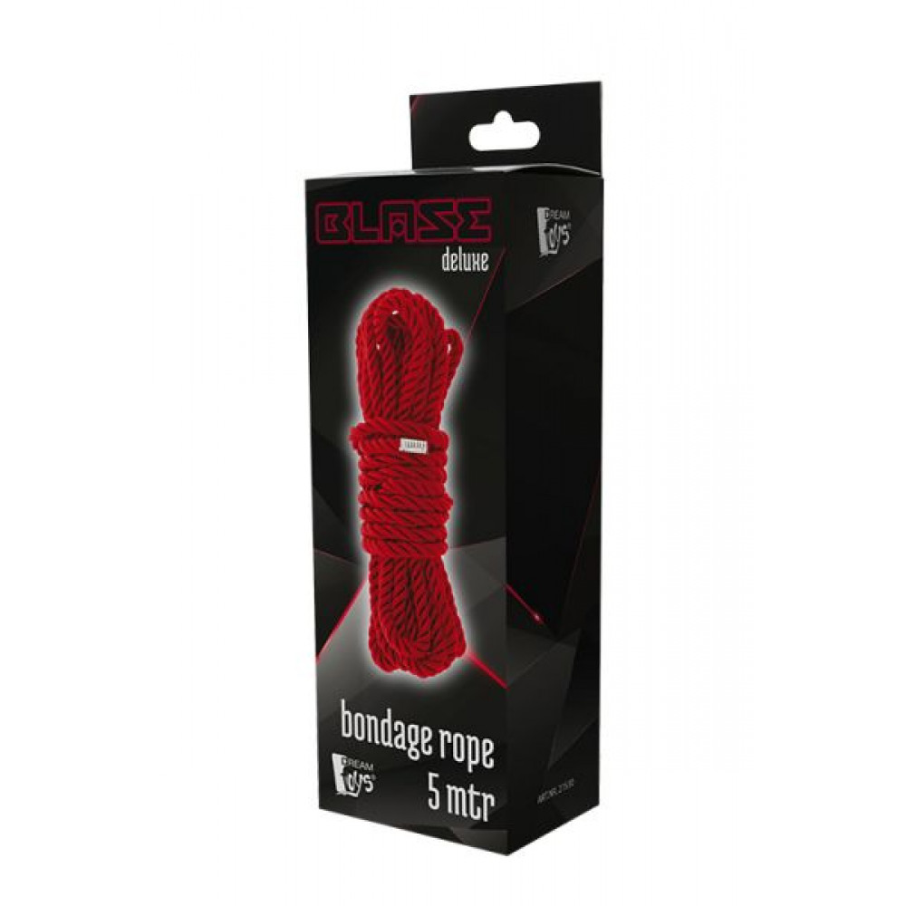 Наручники, веревки, бондажы, поножи - Веревка для бондажа BLAZE DELUXE BONDAGE ROPE 5M RED 1