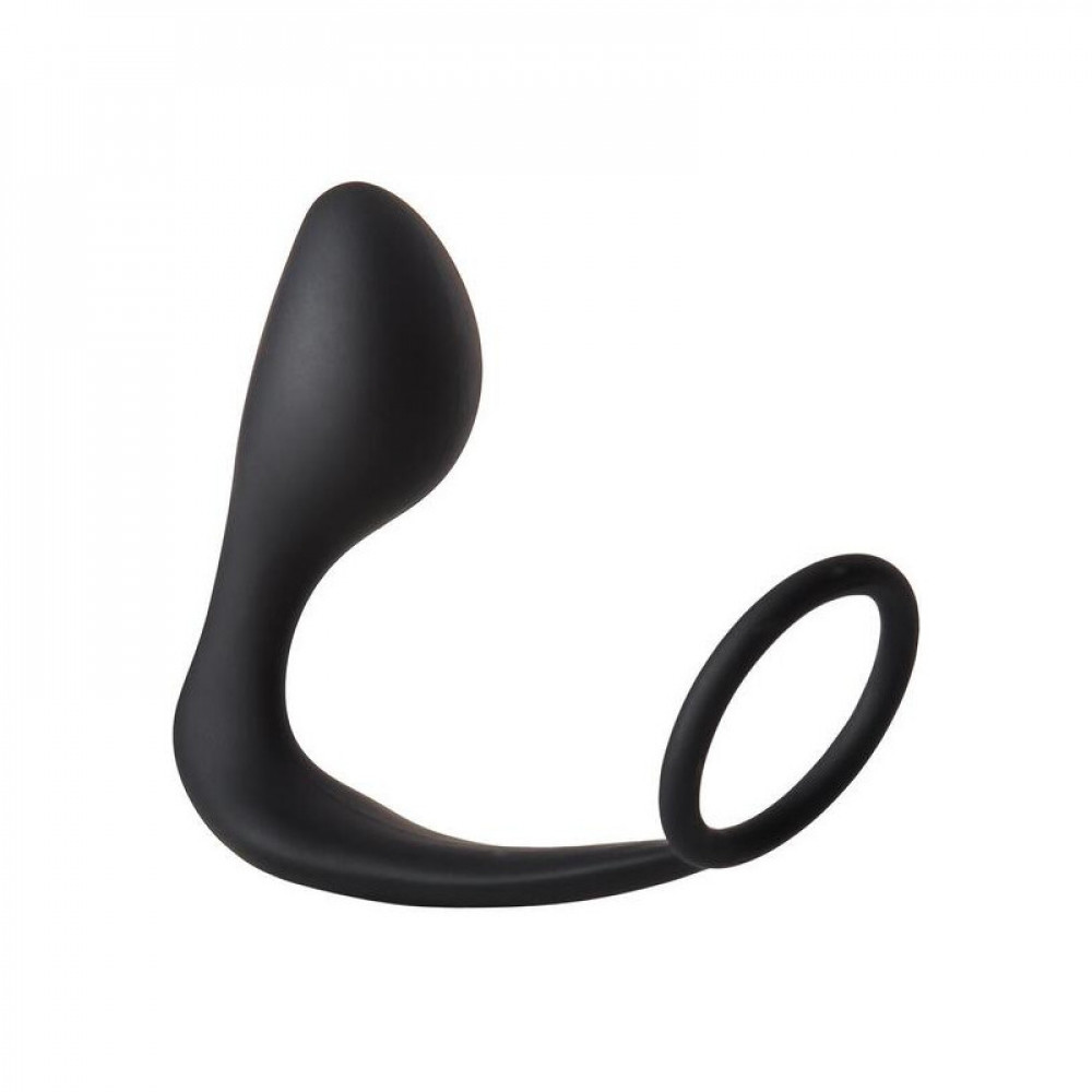 Секс игрушки - Анальная пробка с эррекционным кольцом FANTASSTIC ANAL PLUG WITH COCKRING BLACK