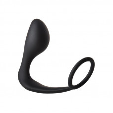 Анальная пробка с эррекционным кольцом FANTASSTIC ANAL PLUG WITH COCKRING BLACK