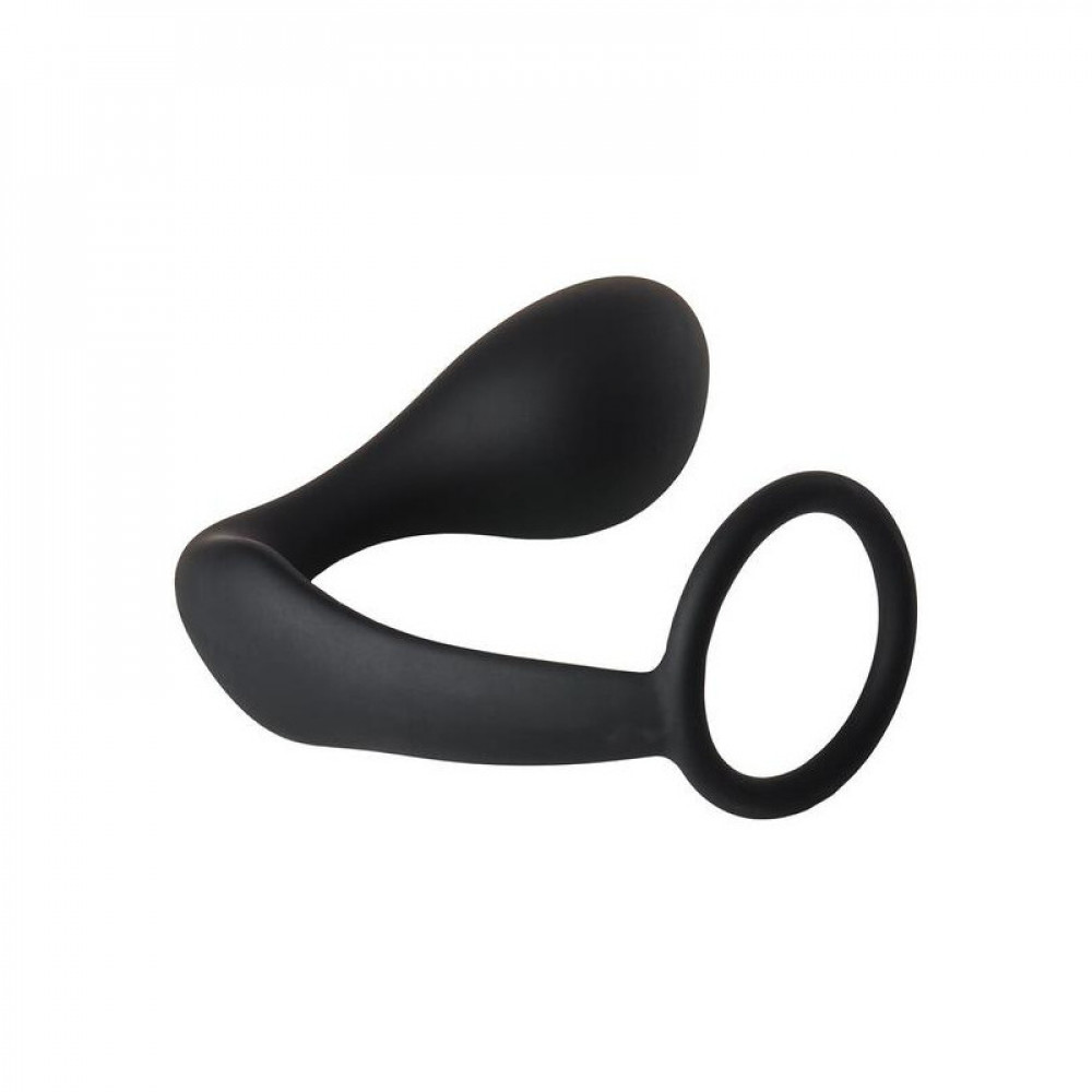 Секс игрушки - Анальная пробка с эррекционным кольцом FANTASSTIC ANAL PLUG WITH COCKRING BLACK 3