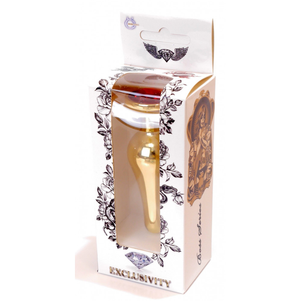 Анальные игрушки - Анальная пробка Boss Series - Jewellery Gold BUTT PLUG Red, BS6400064 2