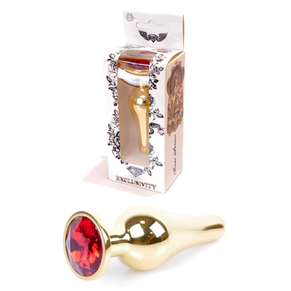 Анальные игрушки - Анальная пробка Boss Series - Jewellery Gold BUTT PLUG Red, BS6400064