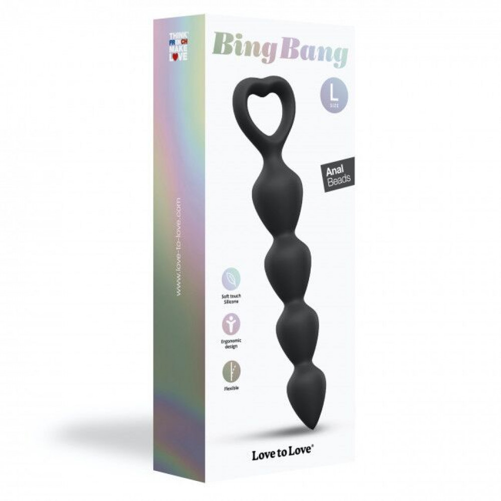 Анальные бусы и цепочки - Анальная цепочка Love To Love BING BANG L - BLACK ONYX 3