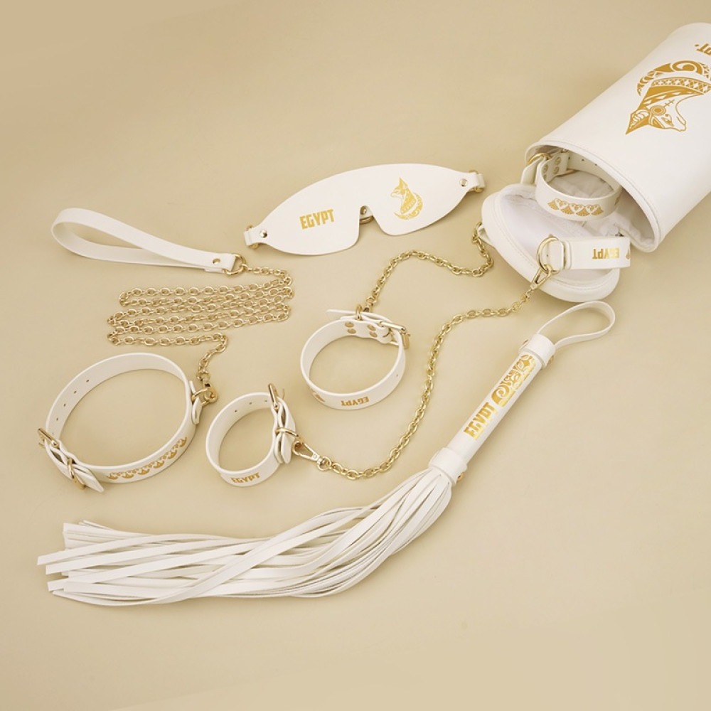 БДСМ игрушки - Набор БДСМ Roomfun Egyptian Cat Bondage Kit 9 предметов, белый 3