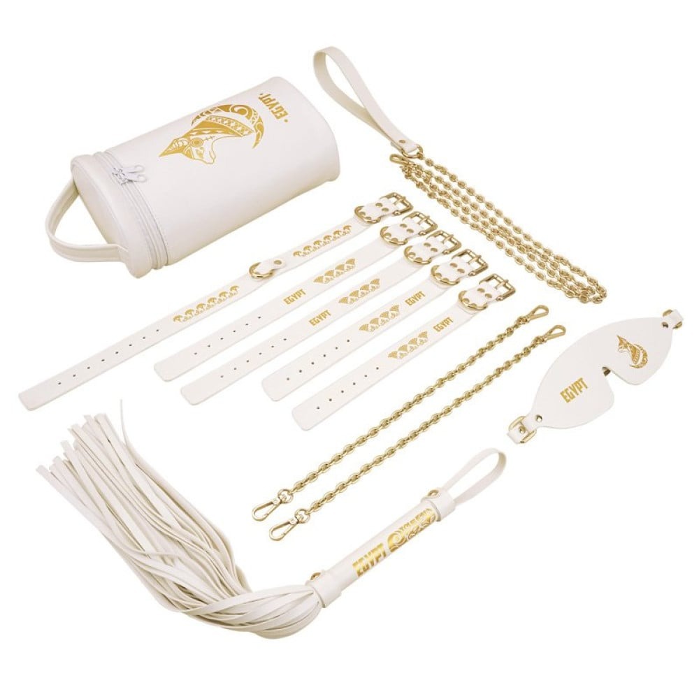 БДСМ игрушки - Набор БДСМ Roomfun Egyptian Cat Bondage Kit 9 предметов, белый 5