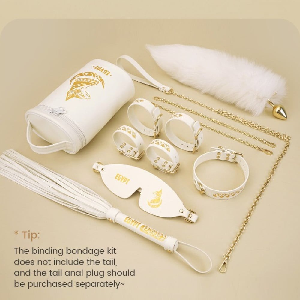 БДСМ игрушки - Набор БДСМ Roomfun Egyptian Cat Bondage Kit 9 предметов, белый 12