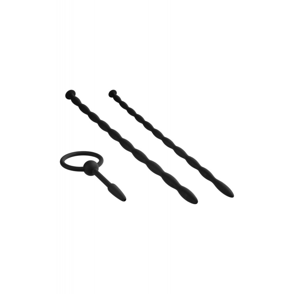 БДСМ игрушки - Набор черных уретральных катетеров NMC Knot Knot XL из силикона с бусинами, XL 1