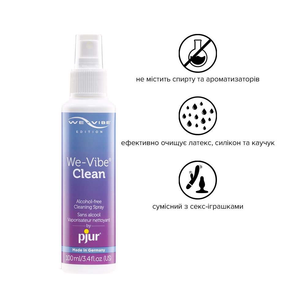 Средства по уходу за секс игрушками - Антибактериальный спрей pjur We-Vibe Clean 100 мл без спирта и ароматизаторов 2