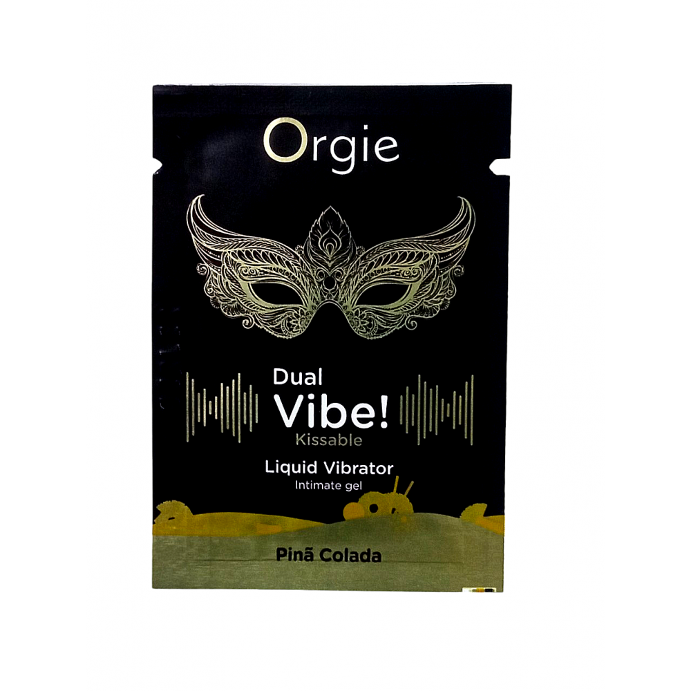 Лубриканты - САШЕТ/Жидкий вибратор Orgie DUAL VIBE! с ароматом коктейля Пина Колада, 1 мл