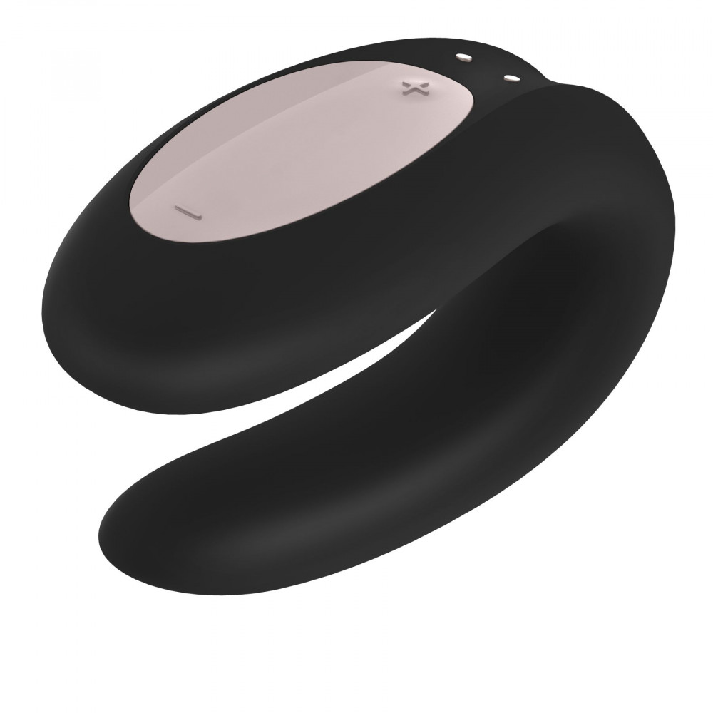 Вибраторы для пар - Смарт-вибратор для пар Satisfyer Double Joy Black с широким клиторальным стимулятором 4
