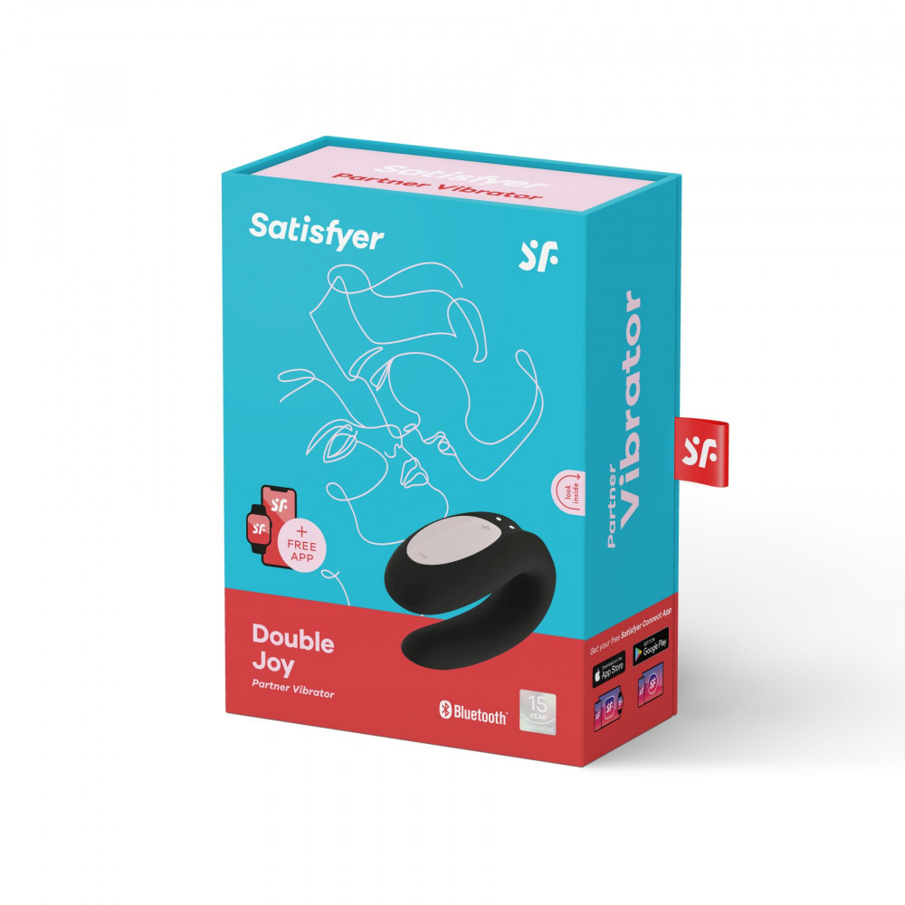 Вибраторы для пар - Смарт-вибратор для пар Satisfyer Double Joy Black с широким клиторальным стимулятором 1