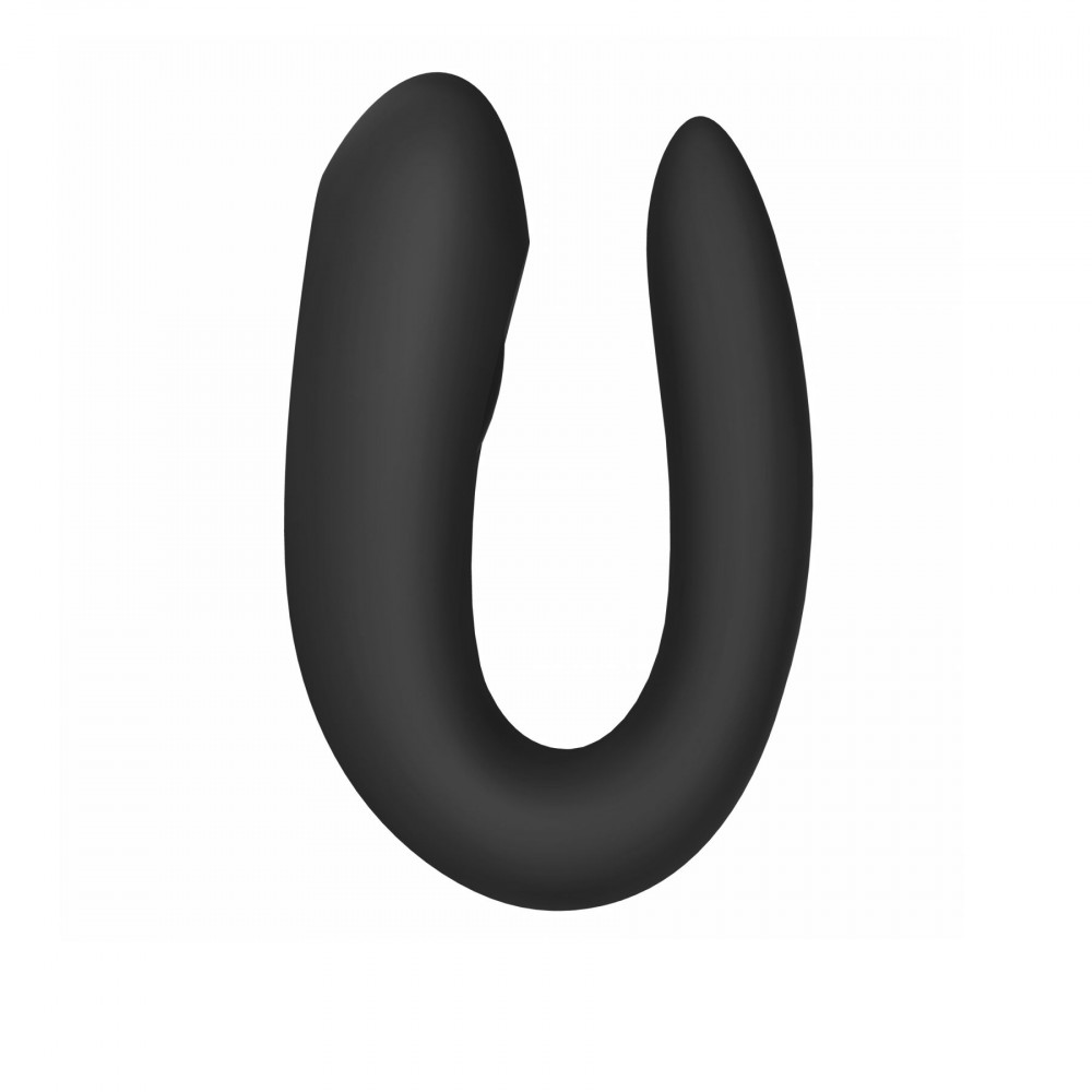 Вибраторы для пар - Смарт-вибратор для пар Satisfyer Double Joy Black с широким клиторальным стимулятором 6