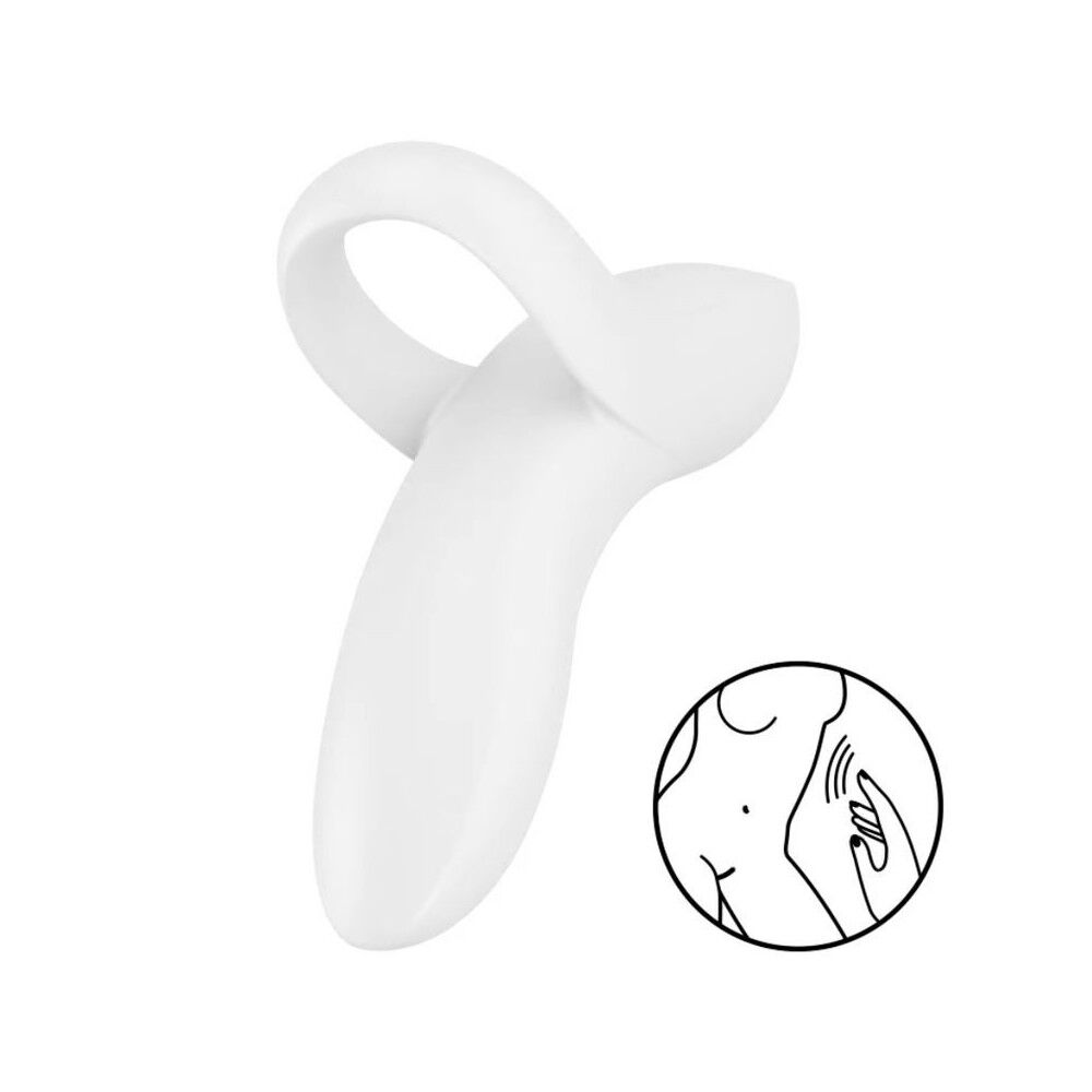 Мини вибраторы - Вибратор на палец Satisfyer Bold Lover White, гибкий