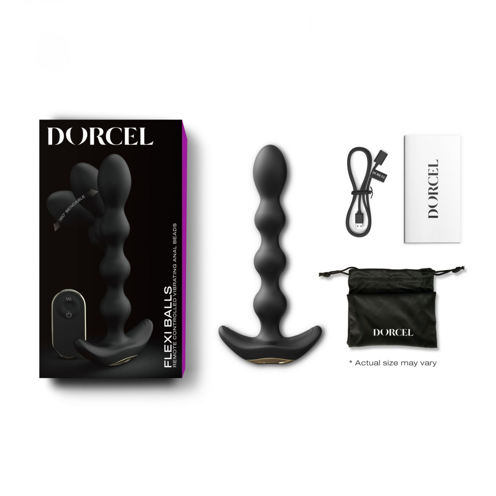 Анальные бусы и цепочки - Анальный вибратор-бусы Dorcel FLEXI BALLS, гибкий ствол, пульт ДУ 1
