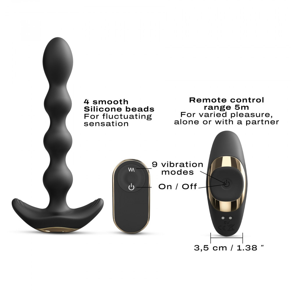 Анальные бусы и цепочки - Анальный вибратор-бусы Dorcel FLEXI BALLS, гибкий ствол, пульт ДУ 3