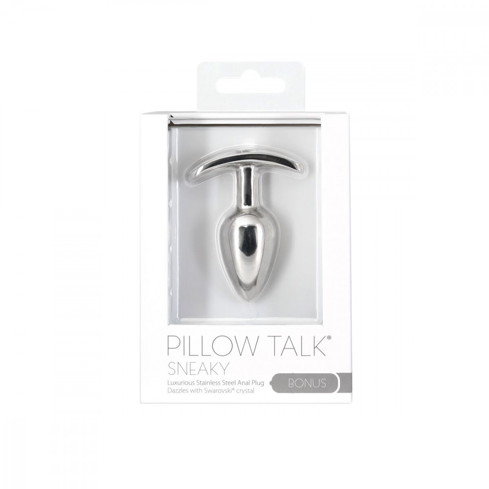 Анальная пробка - Анальная пробка Pillow Talk Sneaky Luxurious Stainless Steel Anal Plug с кристаллом Swarovski 1