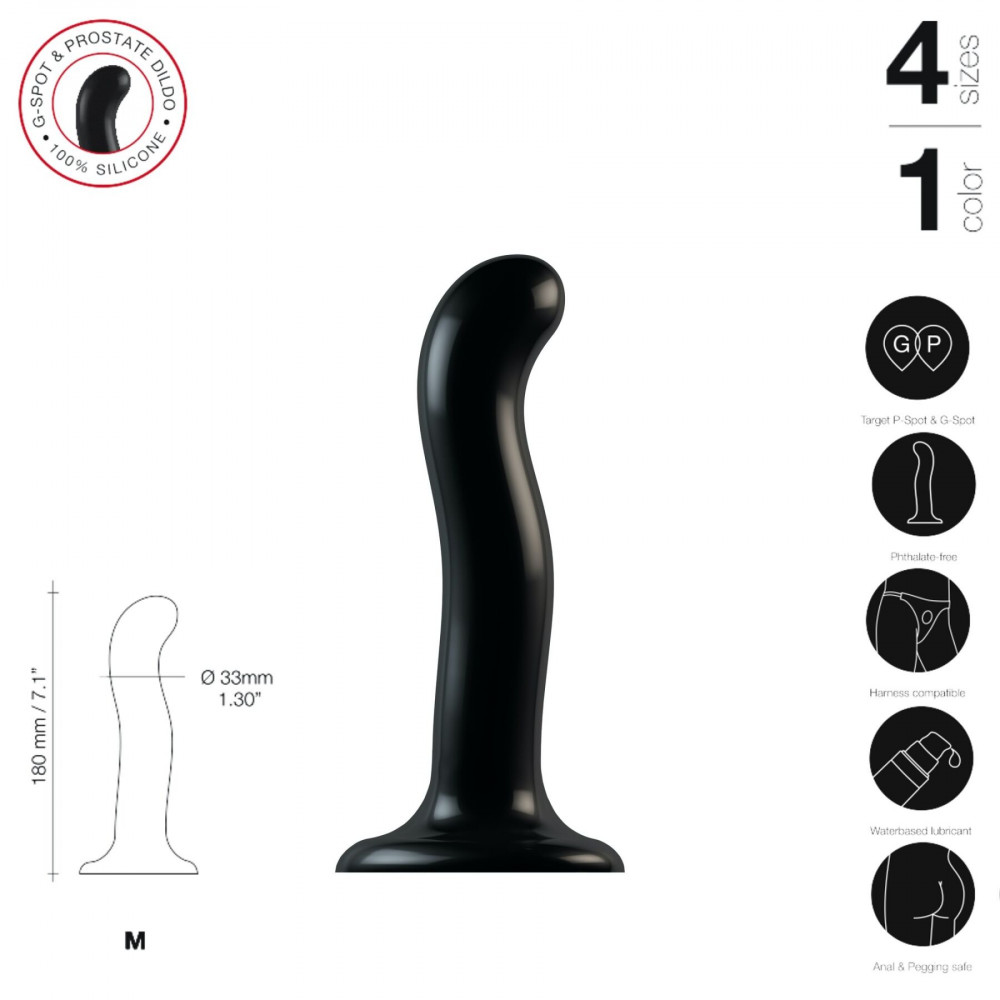 Страпон - Насадка для страпона Strap-On-Me P&G-Spot Dildo, силикон, размер M 3