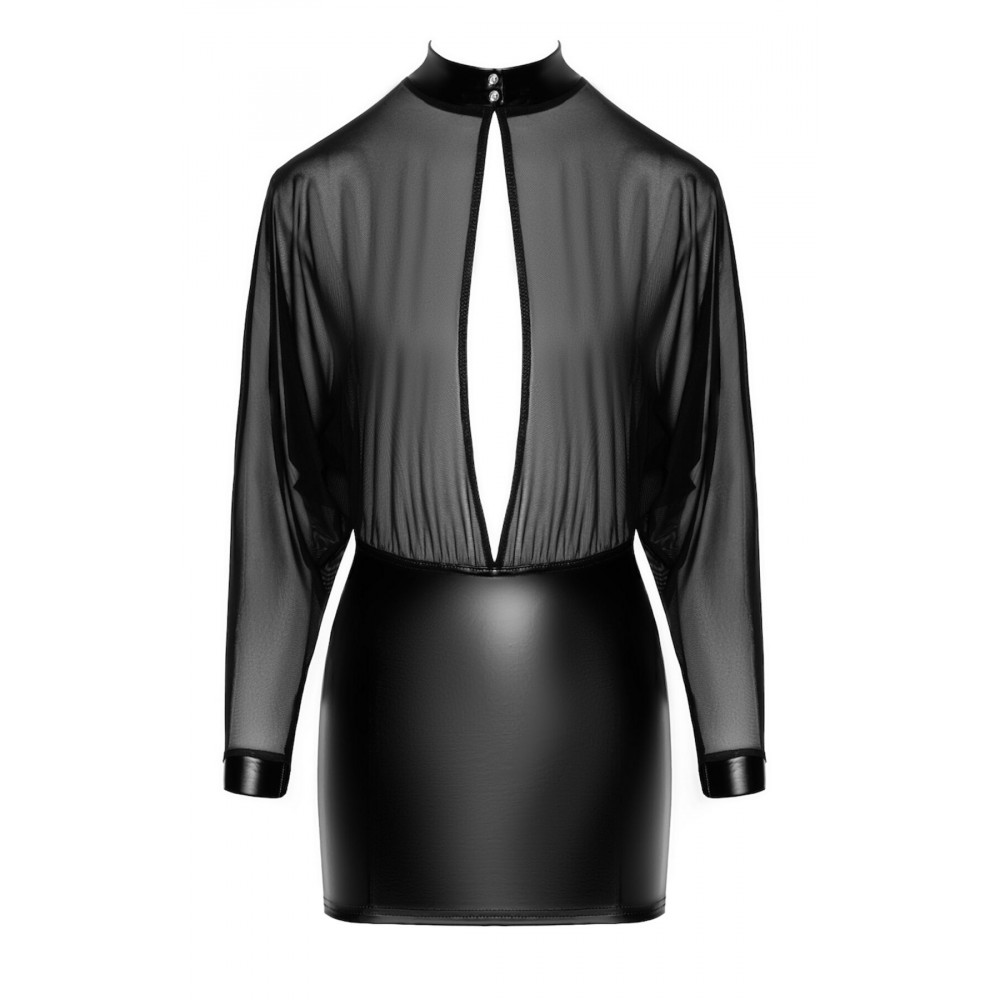 Сексуальные платья - Платье Noir Handmade F348 Powerwetlook and tulle dress - S 4
