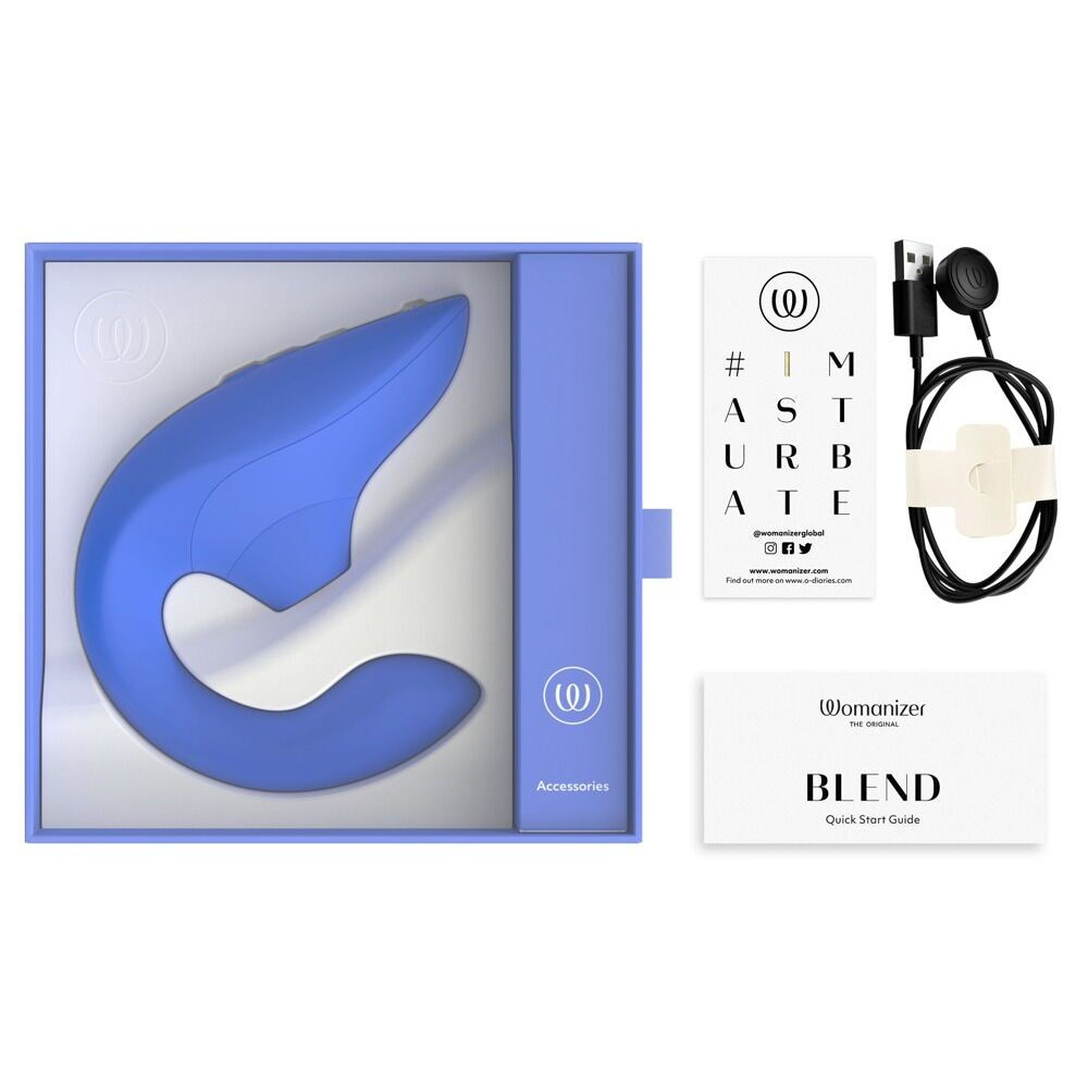 Вибраторы вакуумные - Вакуумный клиторальный стимулятор Womanizer Blend Vibrant Blue 5