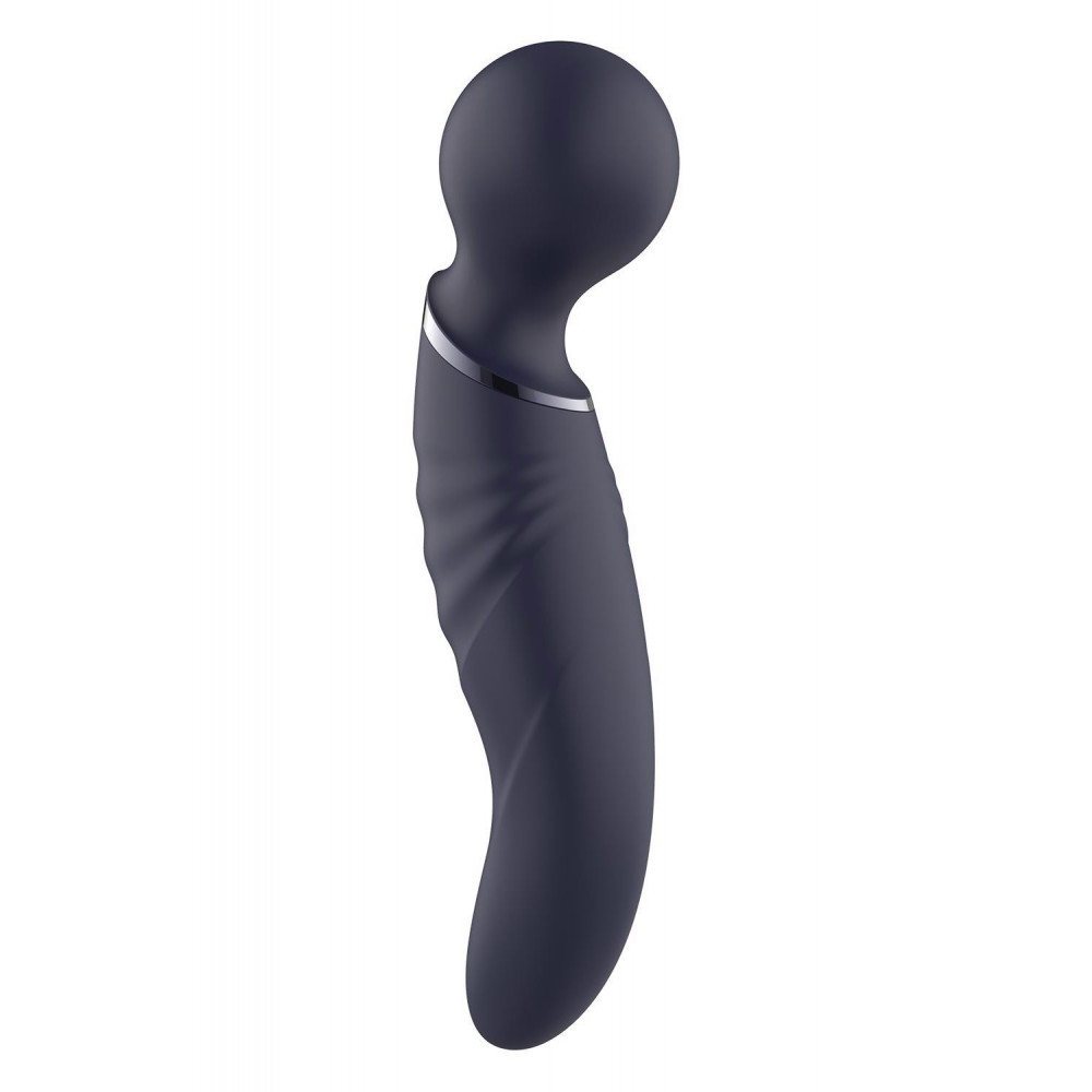 Секс игрушки - Вибратор микрофон изогнутый двойной стимуляции Dream Toys Glam Dual Wand Vibe, фиолетовый 1