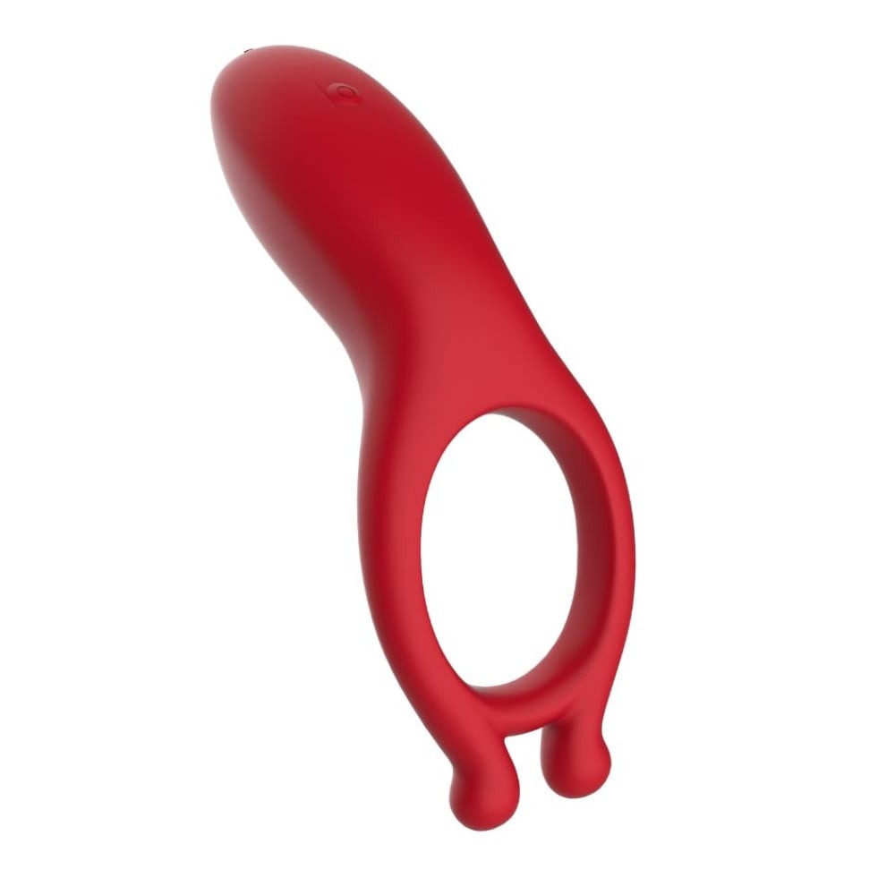 Секс игрушки - Вибрационное эрекционное кольцо Every Night Toys с отростком для стимуляции клитора, красное