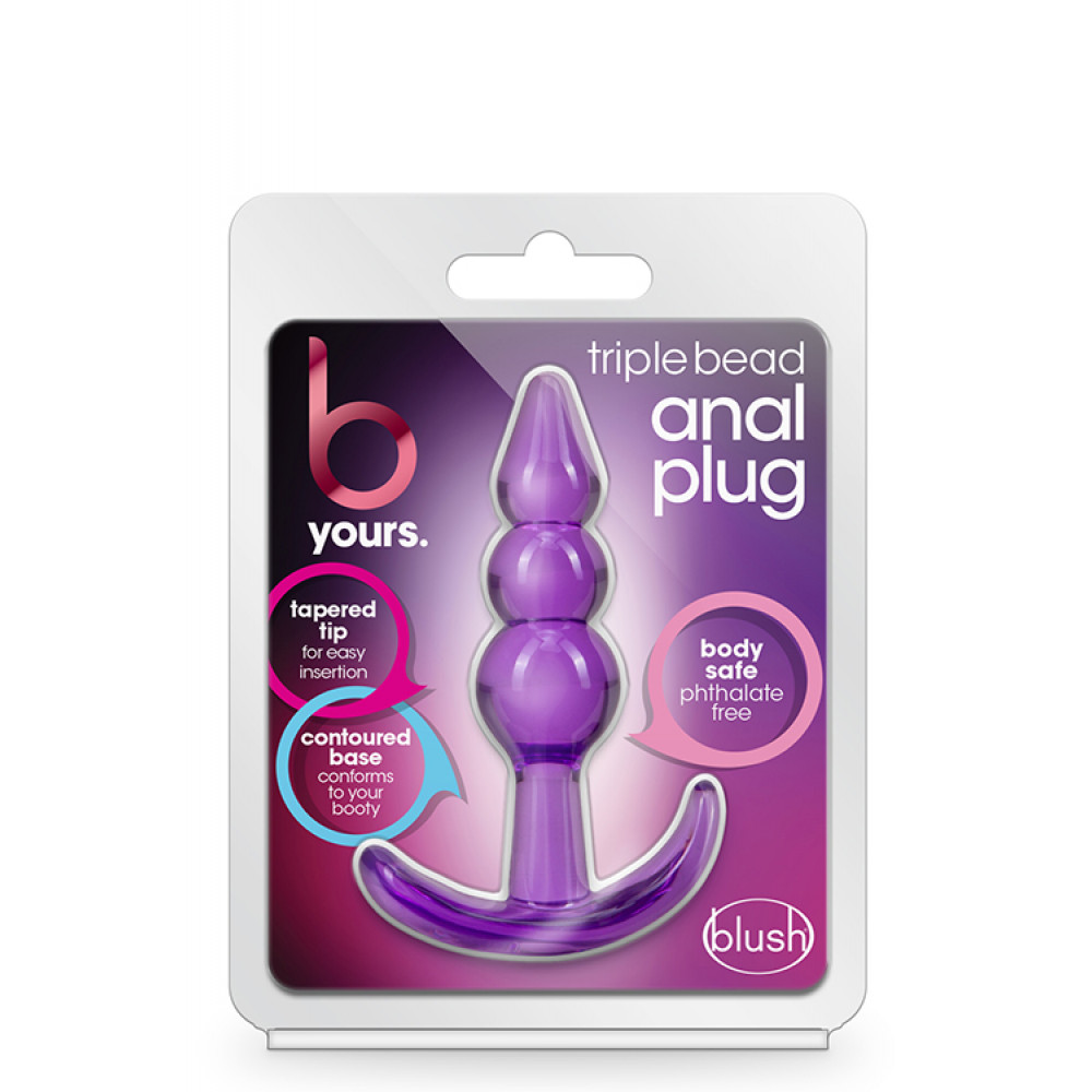 Анальная пробка - Анальный плаг B YOURS TRIPLE BEAD ANAL PLUG PURPLE 3