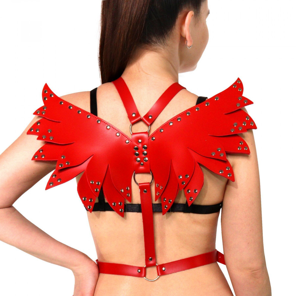 Чокеры, портупеи - Женская портупея Art of Sex - Wings красная L-2XL, экокожа 2