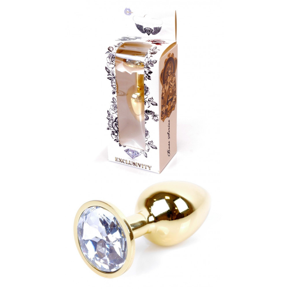 Анальные игрушки - Анальная пробка Boss Series - Jewellery Gold PLUG Clear S, BS6400021