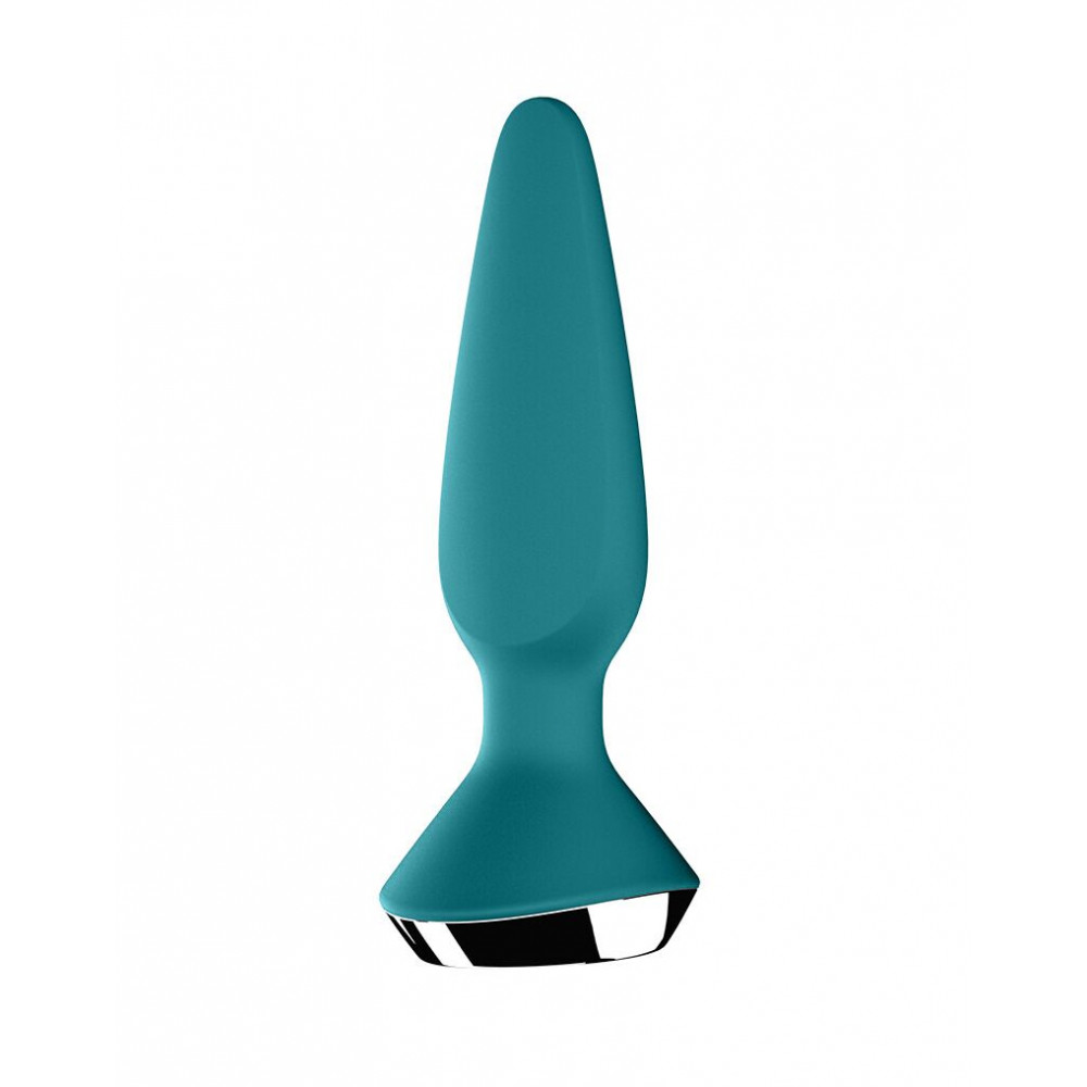 Анальные пробки с вибрацией - Анальная смарт-вибропробка Satisfyer Plug-ilicious 1 Petrol