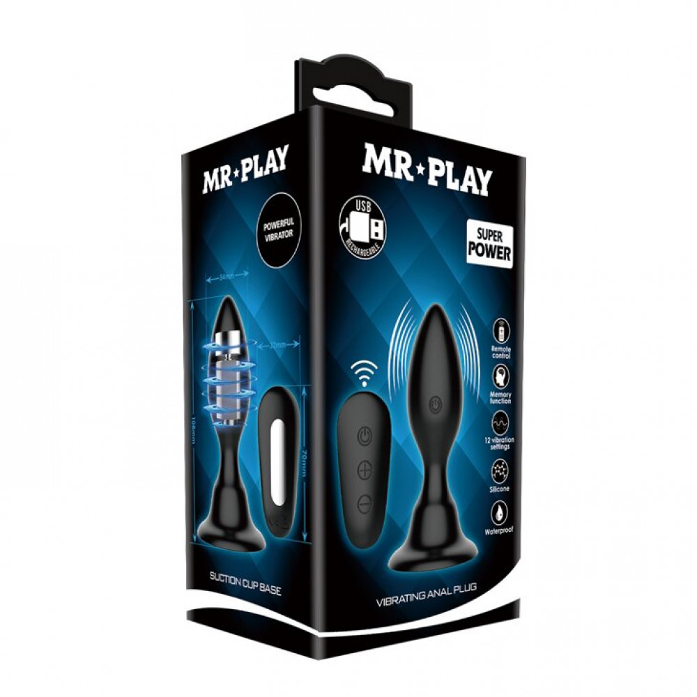 Анальные игрушки - Анальный стимулятор с вибрацией MR PLAY - VIBRATING ANAL PLUG, BI-040076W-MR 1