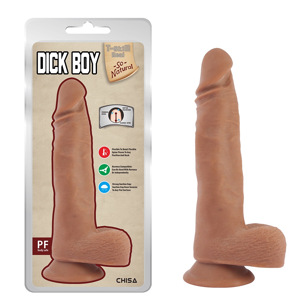 Секс игрушки - Фаллоимитатор с мошонкой на присоске Chisa T-skin ReaL Dick Boy, бежевый