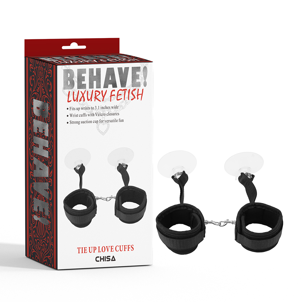 Наручники, веревки, бондажы, поножи - Фиксаторы для рук Chisa Behave Tie Up Love Cuffs на присоске 1